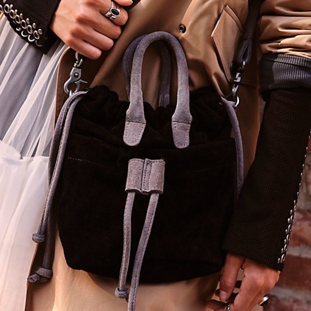 Free people bag leather suede crossbody
